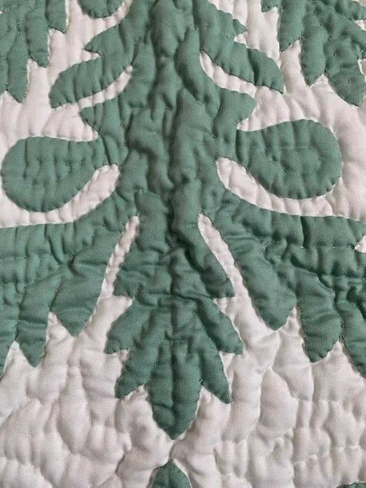 極美品 ハワイアンキルト タペストリー大 グリーン 極美品 ハワイアン